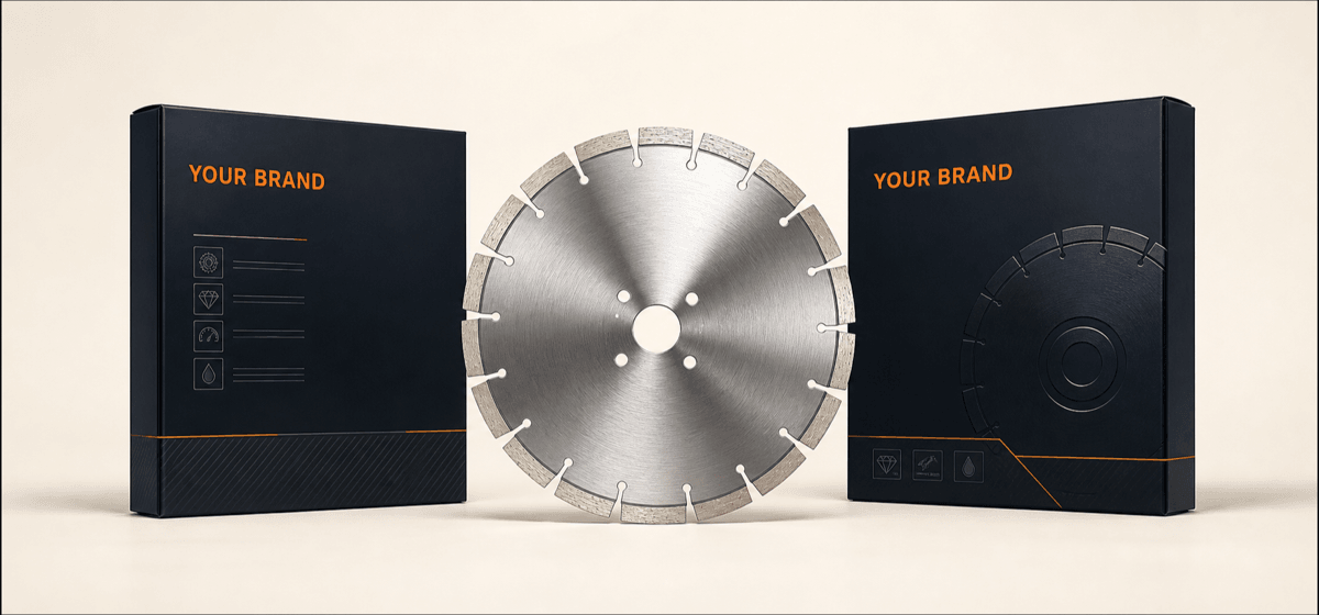 Custom branded diamond blade and OEM packaging boxes