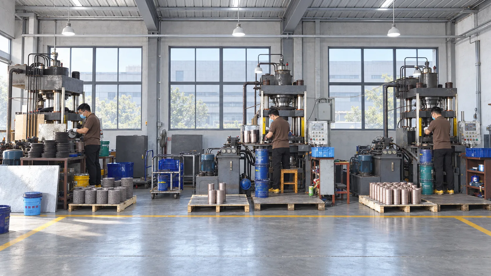 Automatic cold press production workshop