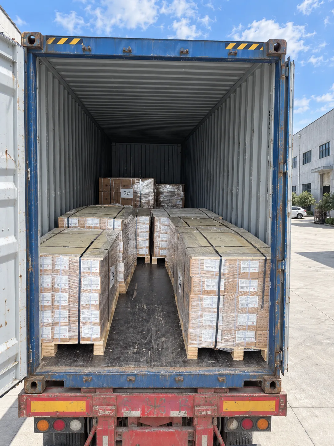 Container loading area for export shipments