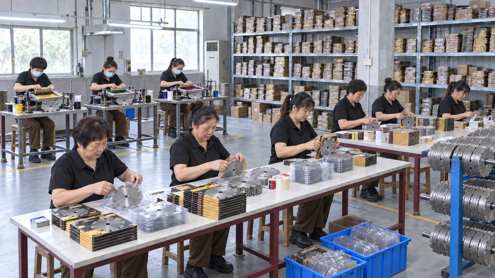 Packing workshop preparing cutting tool orders