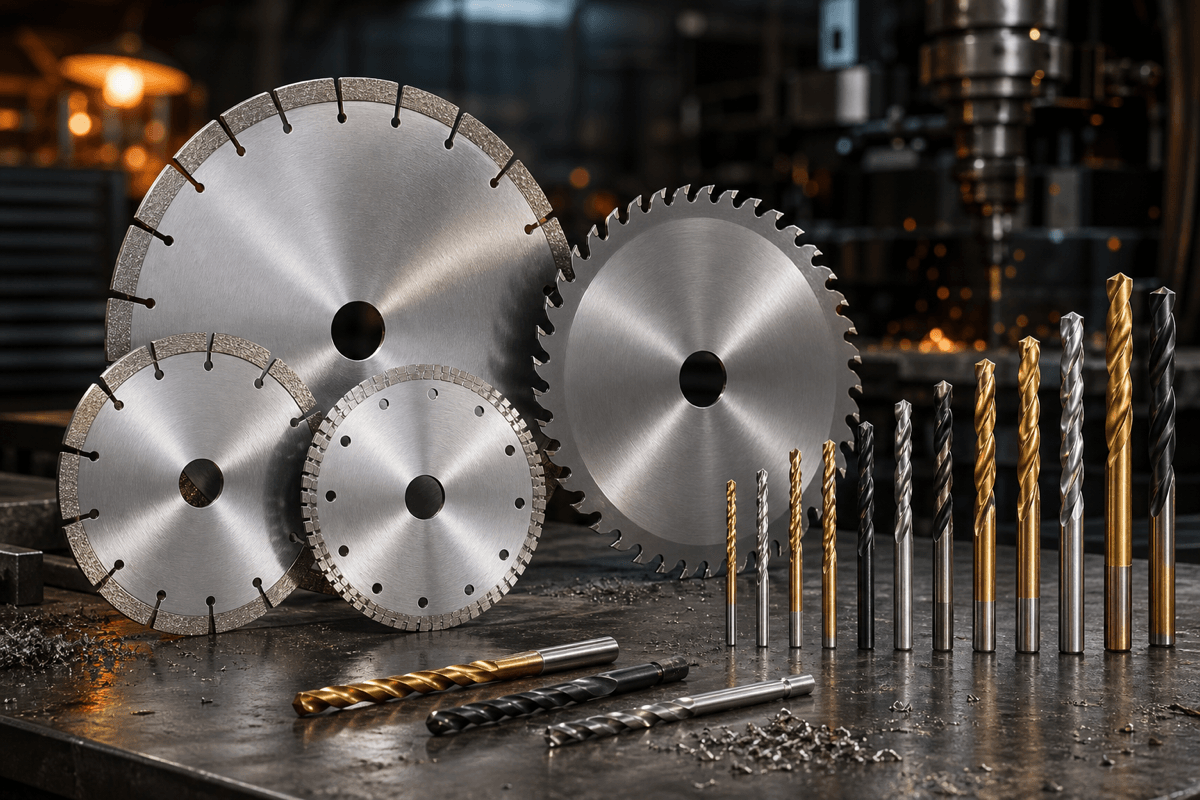 Sample saw blades and drill bits